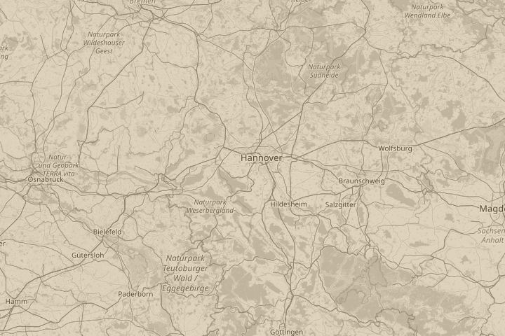 Map of the area around Hanover-Lower Saxony, with the reported position circled
