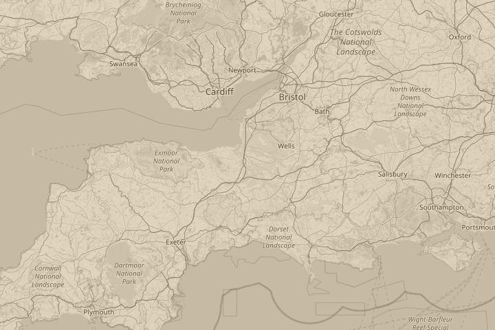 Map of the area around westonzoyland, with the reported position circled