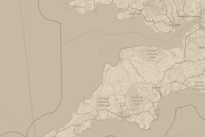Map of the area around Llwynypia Rhondda Wales, with the reported position circled
