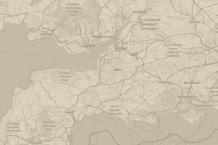 Map of the area around bourmouth, with the reported position circled