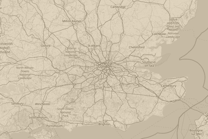 Map of the area around battersea london england, with the reported position circled
