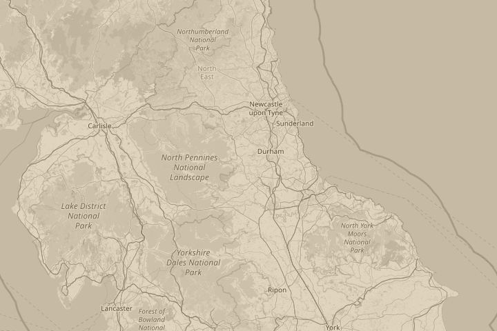 Map of the area around Crook, Co Durham, with the reported position circled
