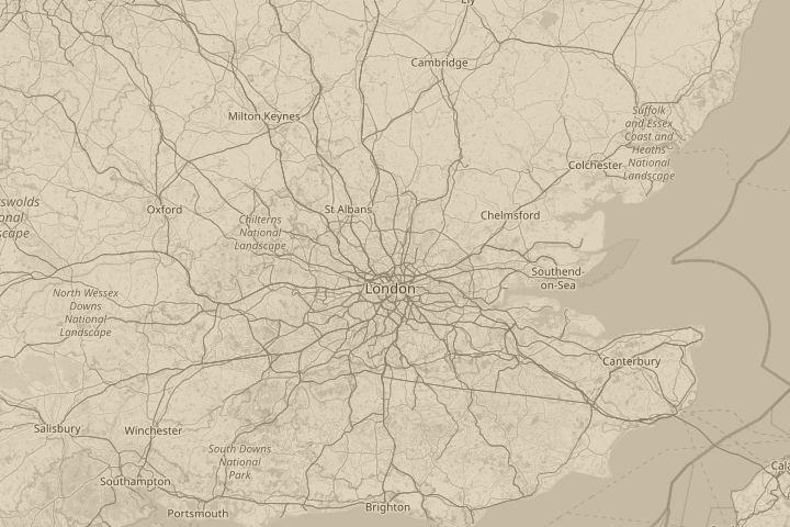 Map of the area around London, Wood green, with the reported position circled