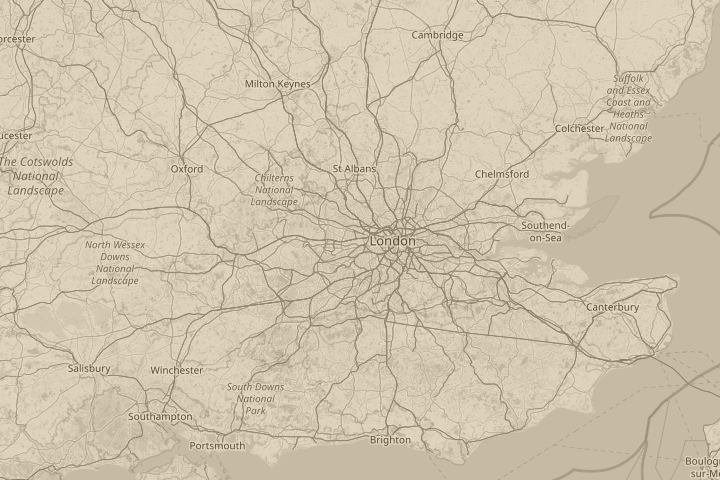 Map of the area around Over Ealing in London, with the reported position circled