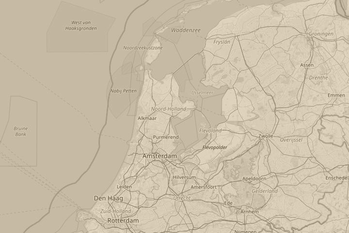 Map of the area around Hoorn, Holland, with the reported position circled