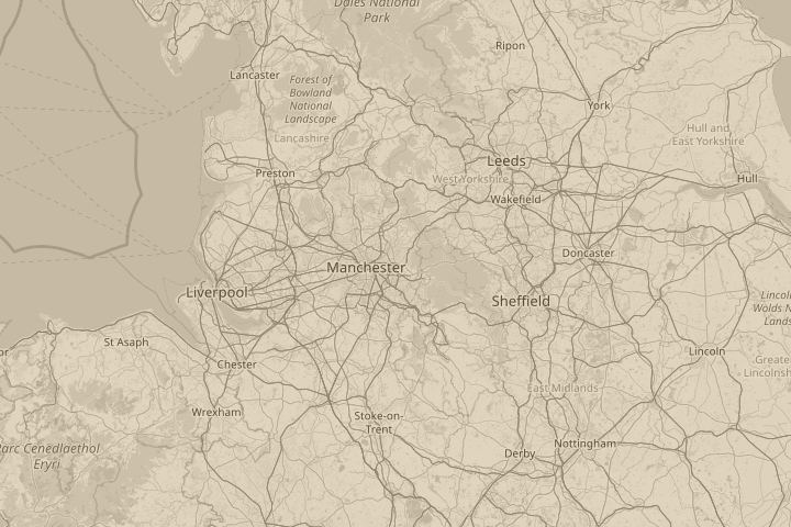 Map of the area around in ashton under lyne, with the reported position circled