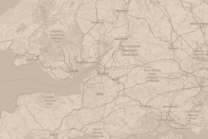Map of the area around Filton in Bristol, with the reported position circled