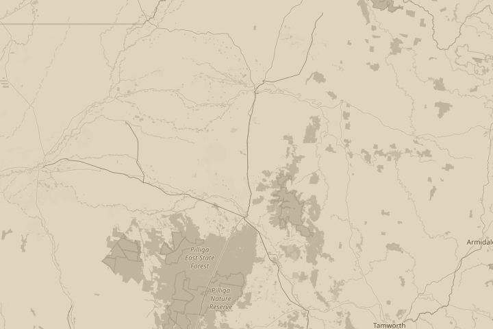 Map of the area around Australia - nsw - Moree, with the reported position circled