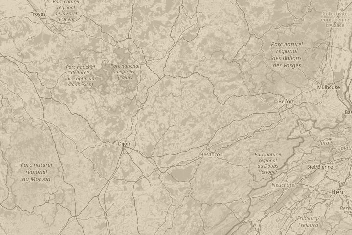 Map of the area around Switzerland, centred on the reported position