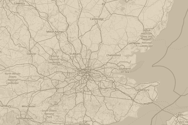 Map of the area around loughton essex, with the reported position circled
