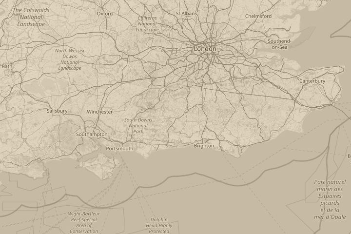 Map of the area around billingshurst, with the reported position circled