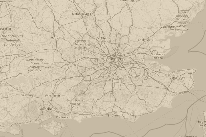Map of the area around thames Ditton, with the reported position circled