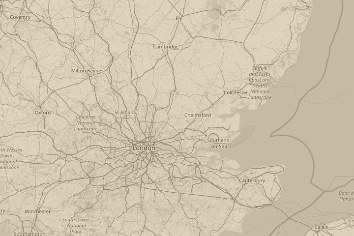 Map of the area around ongar essex uk, with the reported position circled