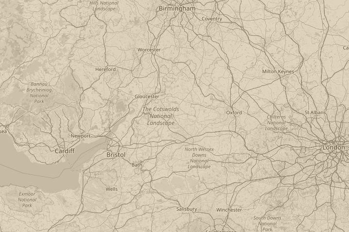 Map of the area around didsbury, with the reported position circled