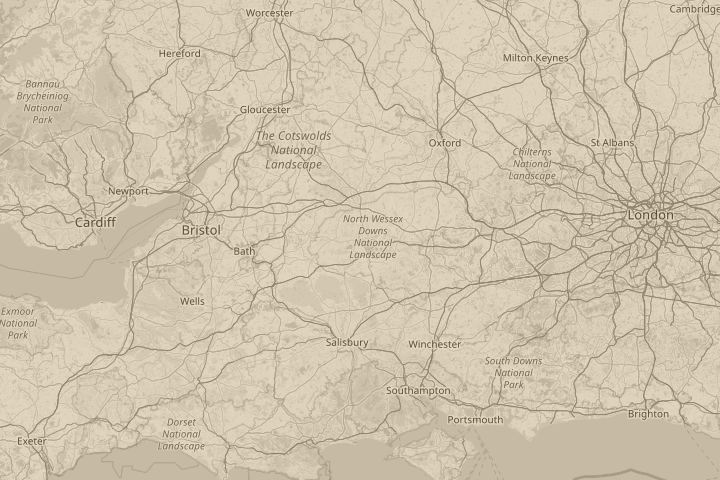 Map of the area around Marlborough Wiltshire, with the reported position circled