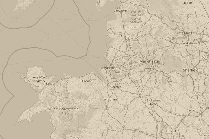 Map of the area around Upton, Wirral UK, with the reported position circled