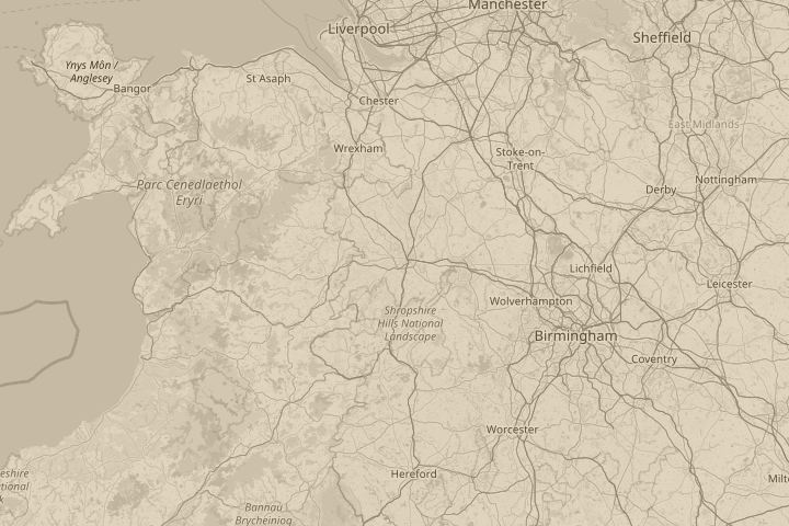 Map of the area around Battisford,Suffolk, with the reported position circled