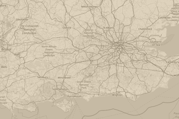 Map of the area around Frimley, with the reported position circled