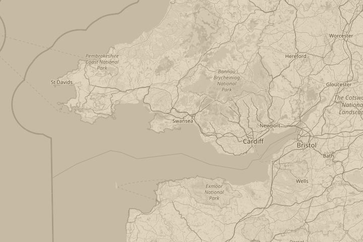Map of the area around coast of swansea, with the reported position circled