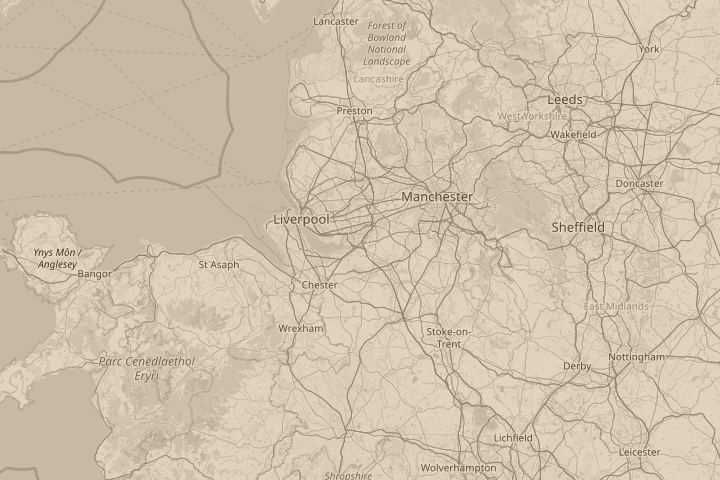 Map of the area around RUNCORN UK, with the reported position circled