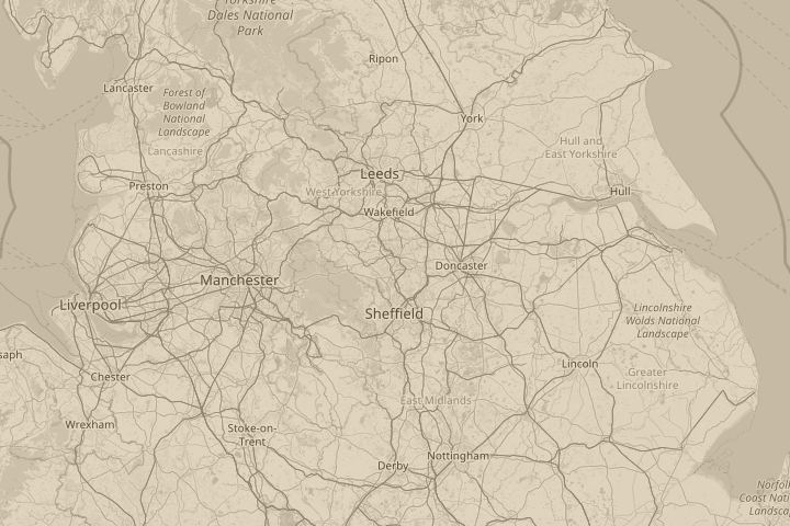 Map of the area around over worsborough near barnsley, with the reported position circled