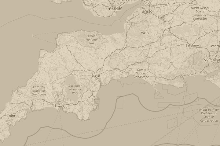 Map of the area around Back garden in sky, with the reported position circled
