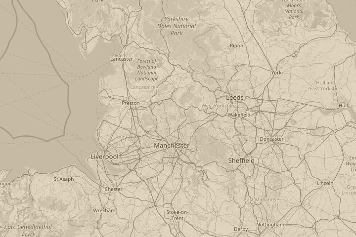 Map of the area around above whitworth lancashire, with the reported position circled