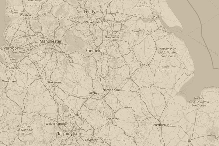 Map of the area around Quartz Avenue, Mansfield, with the reported position circled