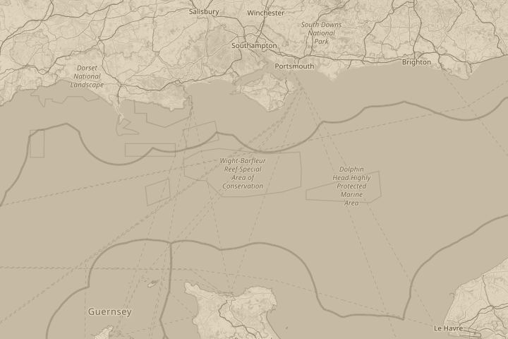 Map of the area around horsham, with the reported position circled