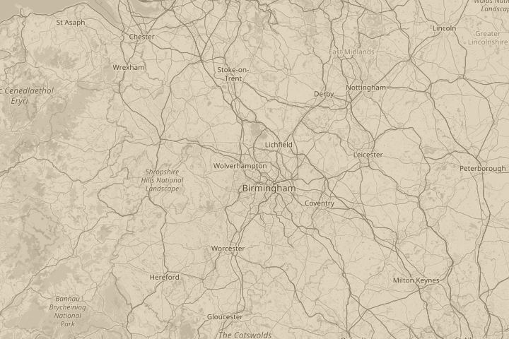 Map of the area around in the sky above my house, with the reported position circled