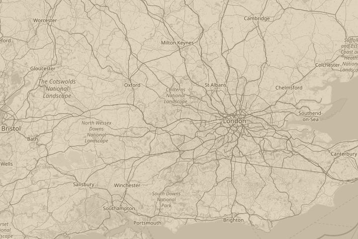 Map of the area around Maidenhead, Berks, UK, with the reported position circled