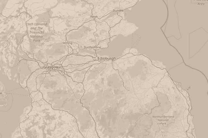 Map of the area around penicuik midlothian scotland, with the reported position circled