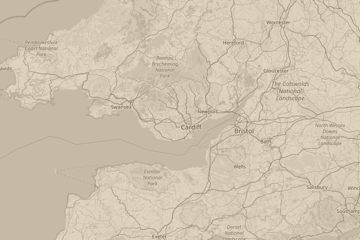 Map of the area around in pentyrch,Glamorgan., with the reported position circled