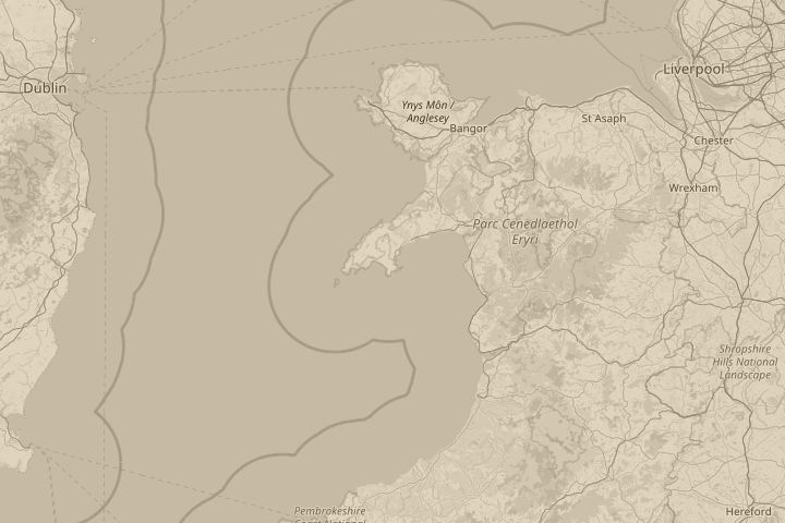 Map of the area around abersoch, with the reported position circled