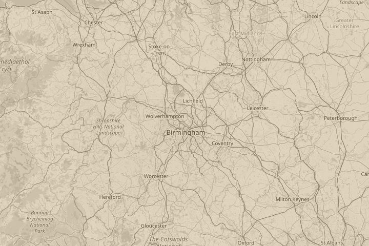 Map of the area around In The Sky From South East, with the reported position circled