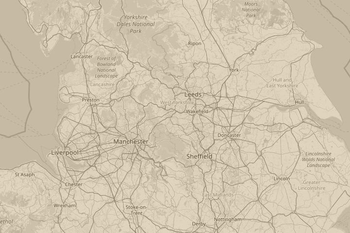 Map of the area around whilst driving, with the reported position circled