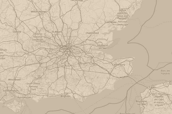Map of the area around Longfield hill, Kent, England, with the reported position circled