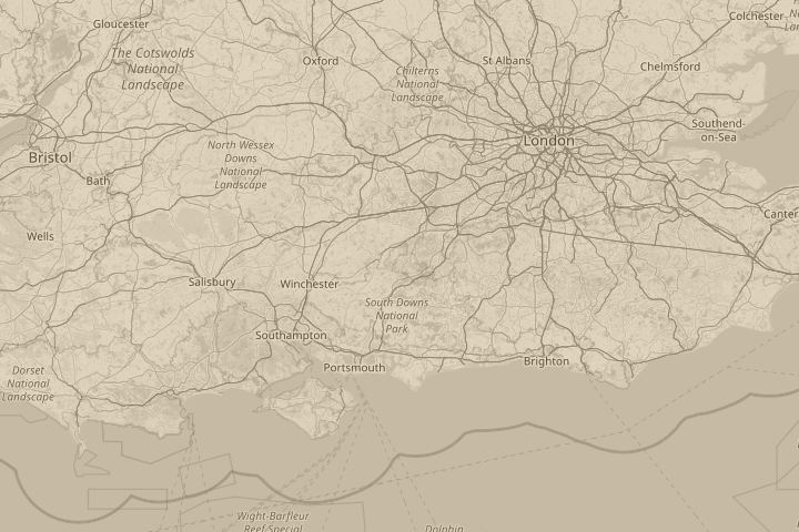 Map of the area around Bordon, with the reported position circled