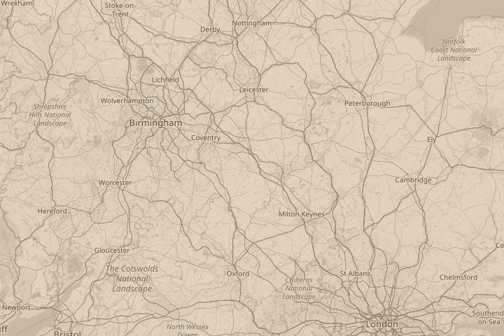 Map of the area around Easterly sky, with the reported position circled
