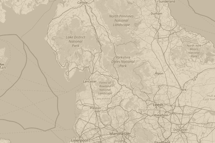 Map of the area around Nr Ingleton,  N.Yorks, UK, with the reported position circled