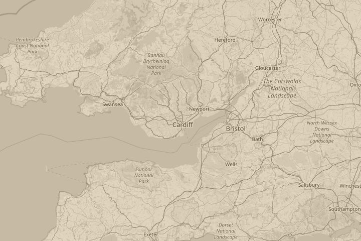 Map of the area around Above Cardiff City Centre, with the reported position circled