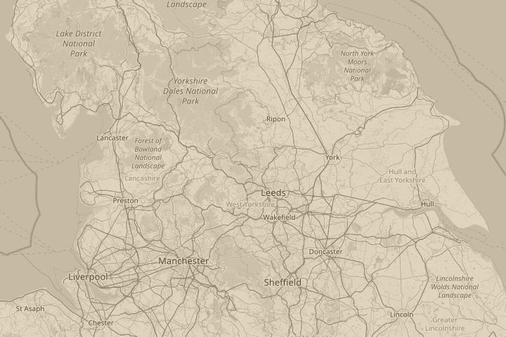 Map of the area around Otley West Yorkshire, with the reported position circled