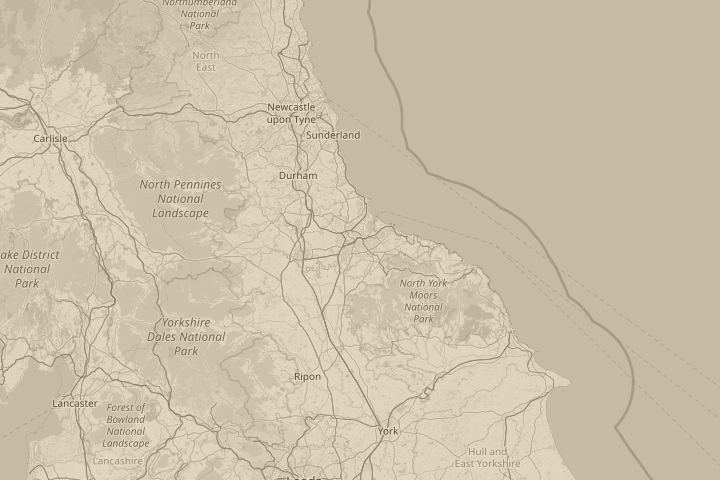 Map of the area around Above Teesside University, with the reported position circled