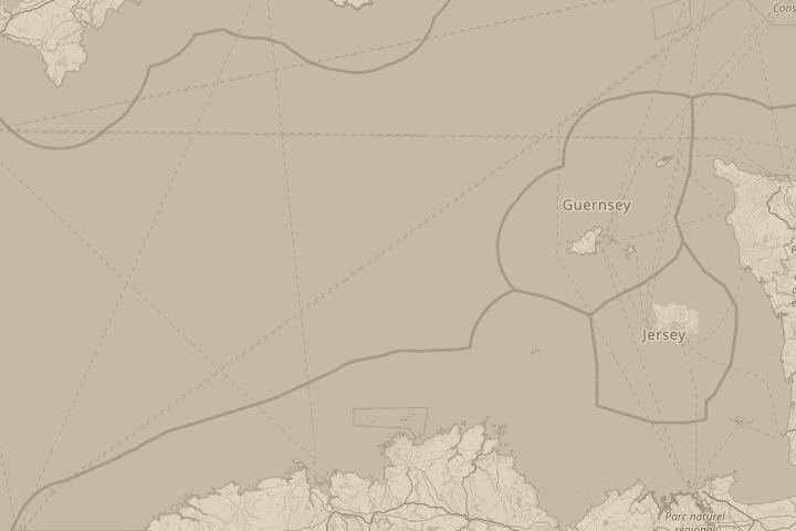 Map of the area around cornwall, with the reported position circled