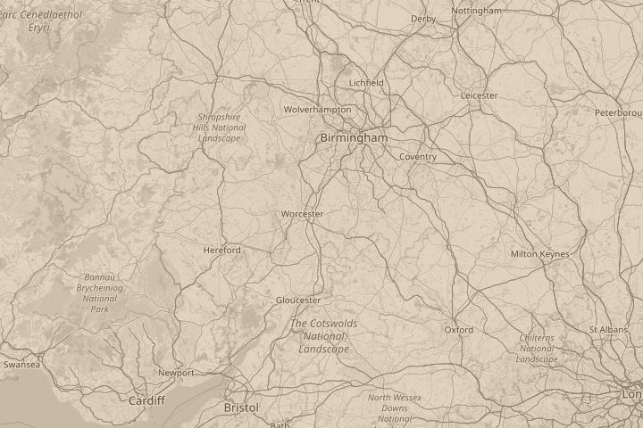 Map of the area around upton snobsbury near worcester, with the reported position circled