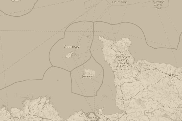 Map of the area around Ruette De La Tour - Guernsey, with the reported position circled