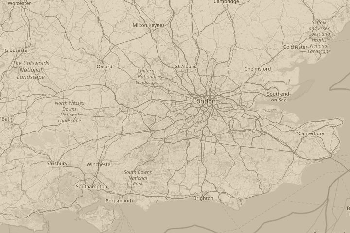 Map of the area around Shepperton, surrey, with the reported position circled