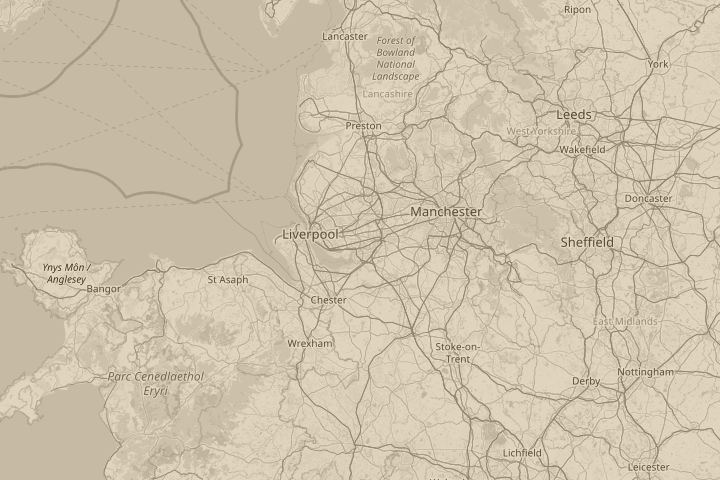 Map of the area around widnes, cheshire, with the reported position circled