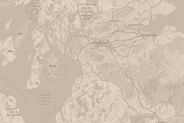 Map of the area around crieff scotland, with the reported position circled