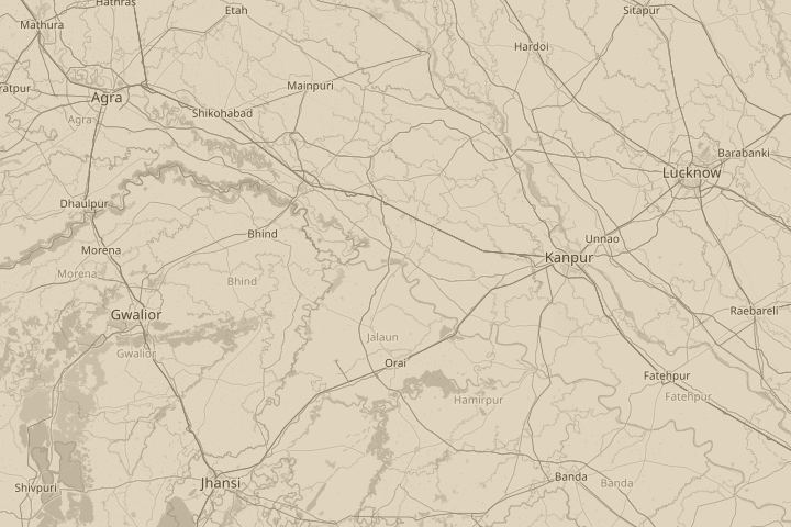 Map of the area around India, with the reported position circled